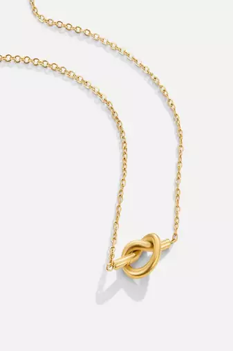 18k gold plated waterproof knot pendant necklace