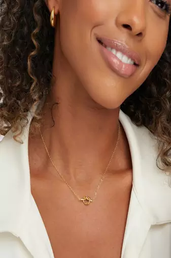 18k gold plated waterproof knot pendant necklace
