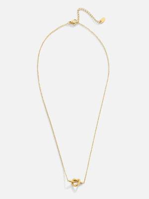 18k gold plated waterproof knot pendant necklace 5