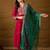 red silk blend solid yoke design anarkali kurta trouser with dupatta