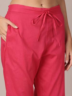 women pink rayon blend geometric printed straight kurta trouser with dupatta 5