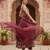 women brown poly georgette solid embroidered a-line kurta trouser with dupatta