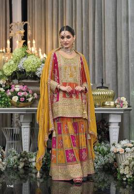 Rani pink premium embroidered chinon silk stitched salwar suit 3