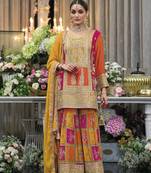 Rani pink premium embroidered chinon silk stitched salwar suit