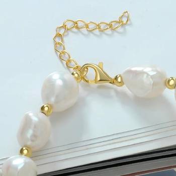 Irregular baroque pearl necklace with lobster lock for women and girls 3