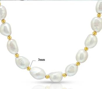 Irregular baroque pearl necklace with lobster lock for women and girls 4