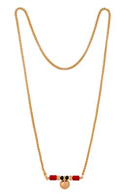 Golden mangalsutra LONG with single vati one gram gold 3