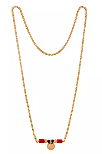 Golden mangalsutra LONG with single vati one gram gold