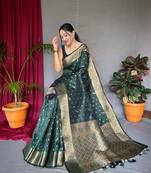 Banarasi silk blendJari Wewing Work Saree, Blouse-Not As Per Image