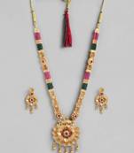 Mansiyaorange south indian temple lakshmi choker necklace jewelry artificial imitation set for women