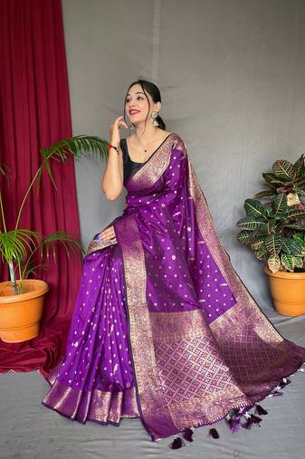 Banarasi silk blendJari Wewing Work Saree