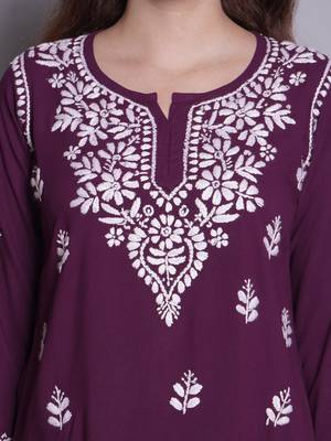 Wine rayon lucknowi chikankari top 3