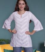 White cotton lucknowi chikankari top