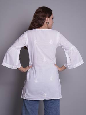 White cotton lucknowi chikankari top 3