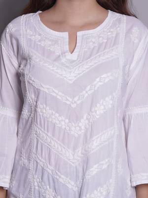 White cotton lucknowi chikankari top 4