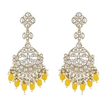 traditional kundan pearl handcrafted dangle chandbali earrings ethnic jewellery 6