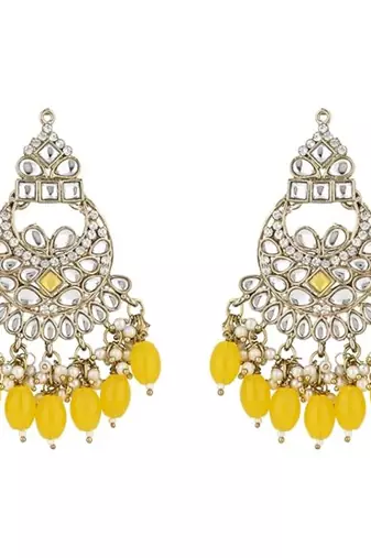 traditional kundan pearl chandbali earrings