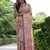 Peach soft tussar silk printed saree festive wear