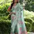 Light green soft tussar silk printed saree festive wear