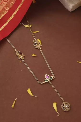 Gold-Plated Minimal Floral Pendant Necklace Set