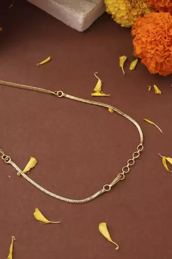 Gold-Plated Minimal Floral Pendant Necklace Set