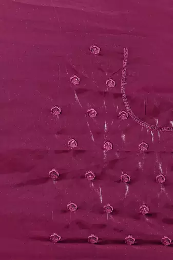 Wine Sequence Resham Embroidered Silk Saree With Matching Blouse Piece
