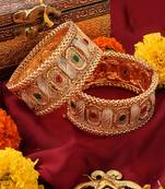 Gold-Plated Rajwadi Meenakari Statement Bangles