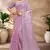 Lavender Sequence Resham Embroidered Silk Saree With Matching Blouse Piece
