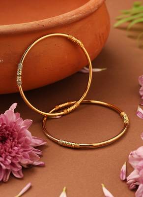 Classic Gold-Plated Plain Bangles 1