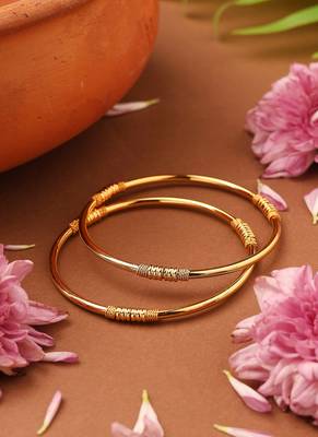 Classic Gold-Plated Plain Bangles 2