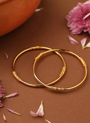 Classic Gold-Plated Plain Bangles 4