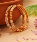 Gold-Plated Bangles with American Stone-Studded Design