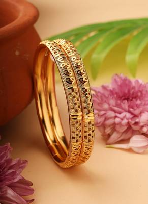 Gold-plated self-design bangles 2