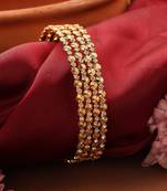 Set of 4 Delicate Round Stone-Studded Bangles