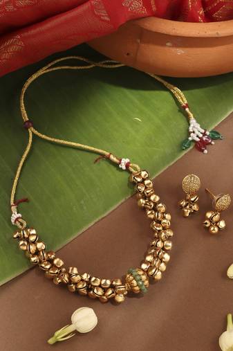 Ghungroo Necklace Set with Ball Pendant