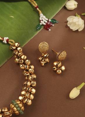 Ghungroo Necklace Set with Ball Pendant 3