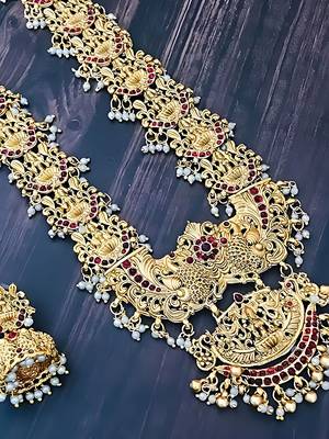 Exquisite gold filigree necklace and earrings set 2