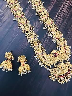 Exquisite gold filigree necklace and earrings set 3