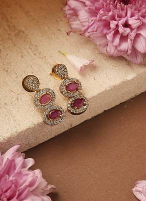 Gold-plated navratan american stone minimal necklace set 4