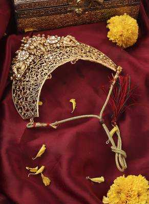 Gold-Plated Statement Choker Set with Lakshmi Motif and Intricate Designs 4