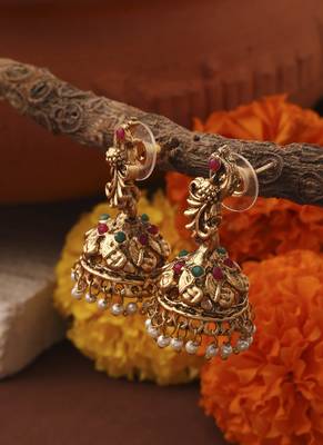 Gold-Plated Necklace Set with Peacock Motif Design 3