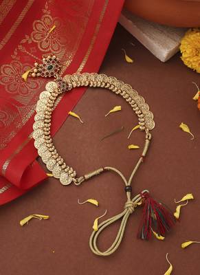 Gold-Plated Lakshmi Coin Necklace Set 4