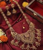Grand Antique Gold Lakshmi Temple Necklace Set