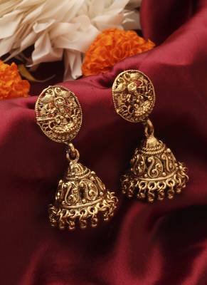 Grand Antique Gold Lakshmi Temple Necklace Set 5