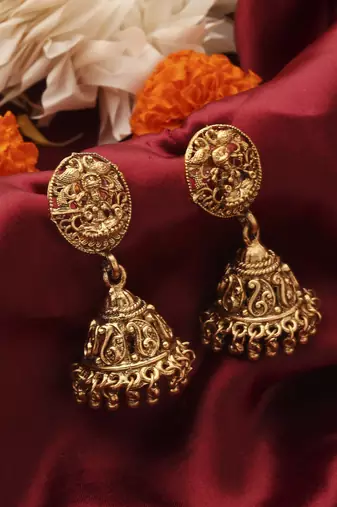 Grand Antique Gold Lakshmi Temple Necklace Set