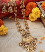 Grand Lakshmi Antique Temple Necklace Set