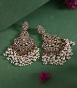 Gold color pakistani kundan earrings