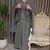 Grey color Handmade Moroccan Kaftan with Embroidered zari work hijab