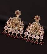 Rani color rajwadi matte gold earrings
