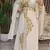 Off White color Handmade Moroccan Kaftan with Embroidered zari work hijab